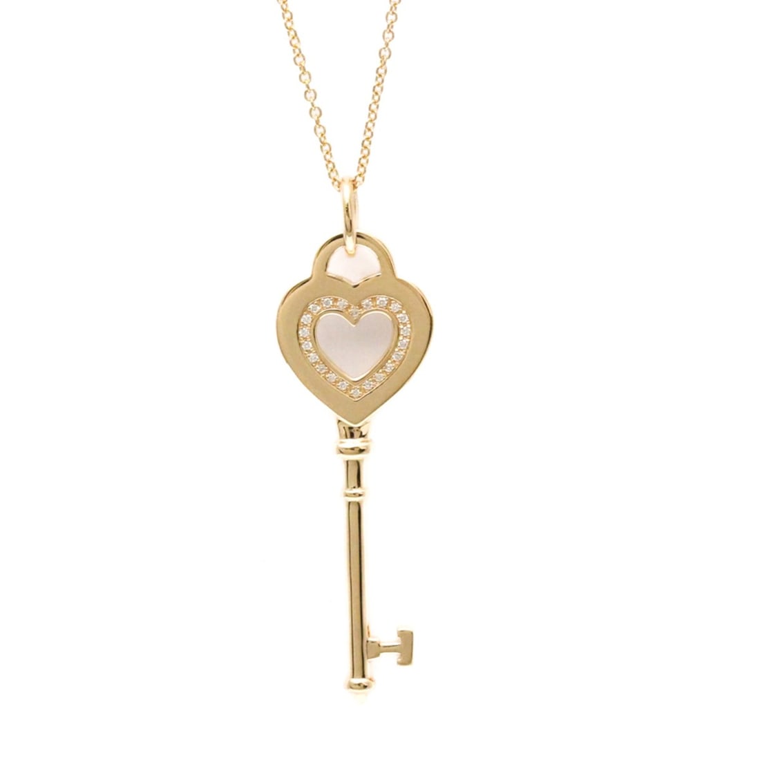 Tiffany Heart Key Diamond Necklace Pink Gold (18K) Diamond Women,Men Fashion Pendant Necklace (Pink: --- Catalog ---Category: SizeWeight: 5.4g / 0.19oz.Pendant Size: 41mm x 13.5mm / 1.61'' x 0.53''Neck Circumference: 41 cm / 16.14''Category: DesignColor: Pink goldMetal: GoldStone: DiamondStyle: Fashi
