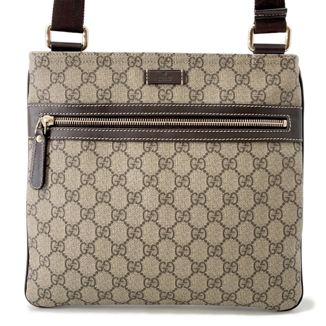 Gucci GG Supreme Shoulder Bag 298257 GUCCI: --- Catalog ---Category: SizeSize (HxWxD): 26cm x 28cm x 1cm / 10.23'' x 11.02'' x 0.39''Category: DesignType: Shoulder bagColor: BrownGender: WomenMaterial: GG Supreme , Leather Category: GeneralMPN: