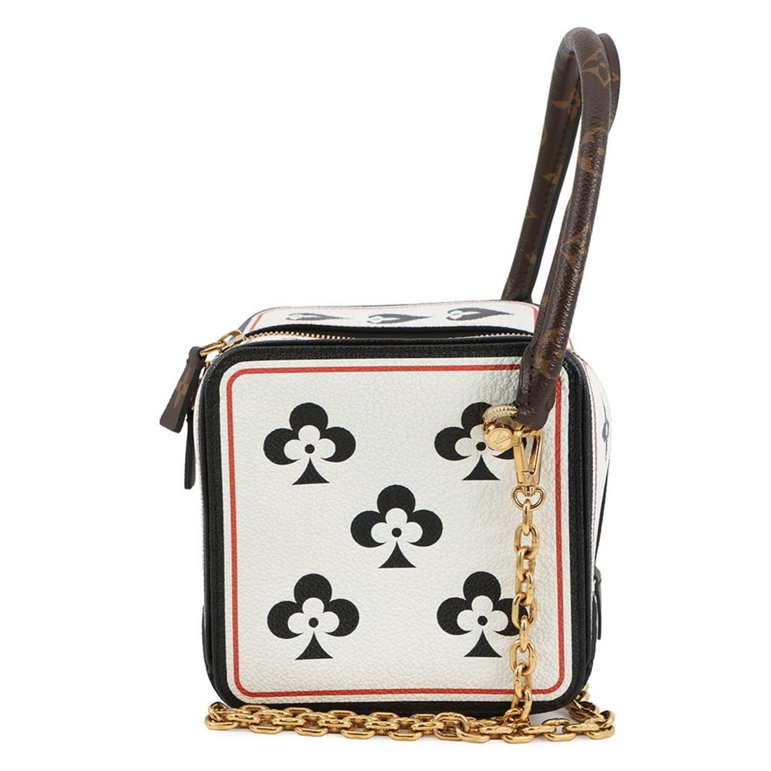 Louis Vuitton Monogram Game On Square Bag M57478, a 2-way shoulder bag.: --- Catalog ---Category: SizeSize (HxWxD): 15cm x 15cm x 15cm / 5.9'' x 5.9'' x 5.9''Category: DesignType: HandbagColor: Monogram, NoirGender: Women,MenMaterial: Monogram , Leather Category: GeneralMP