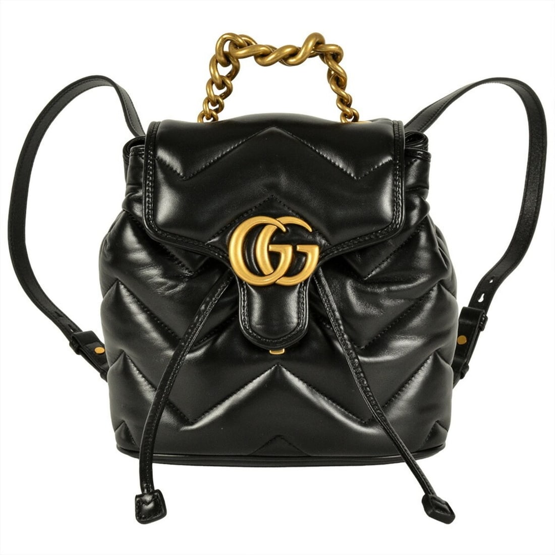 Gucci GG Marmont Backpack Leather 777253 Black (1 of 20)