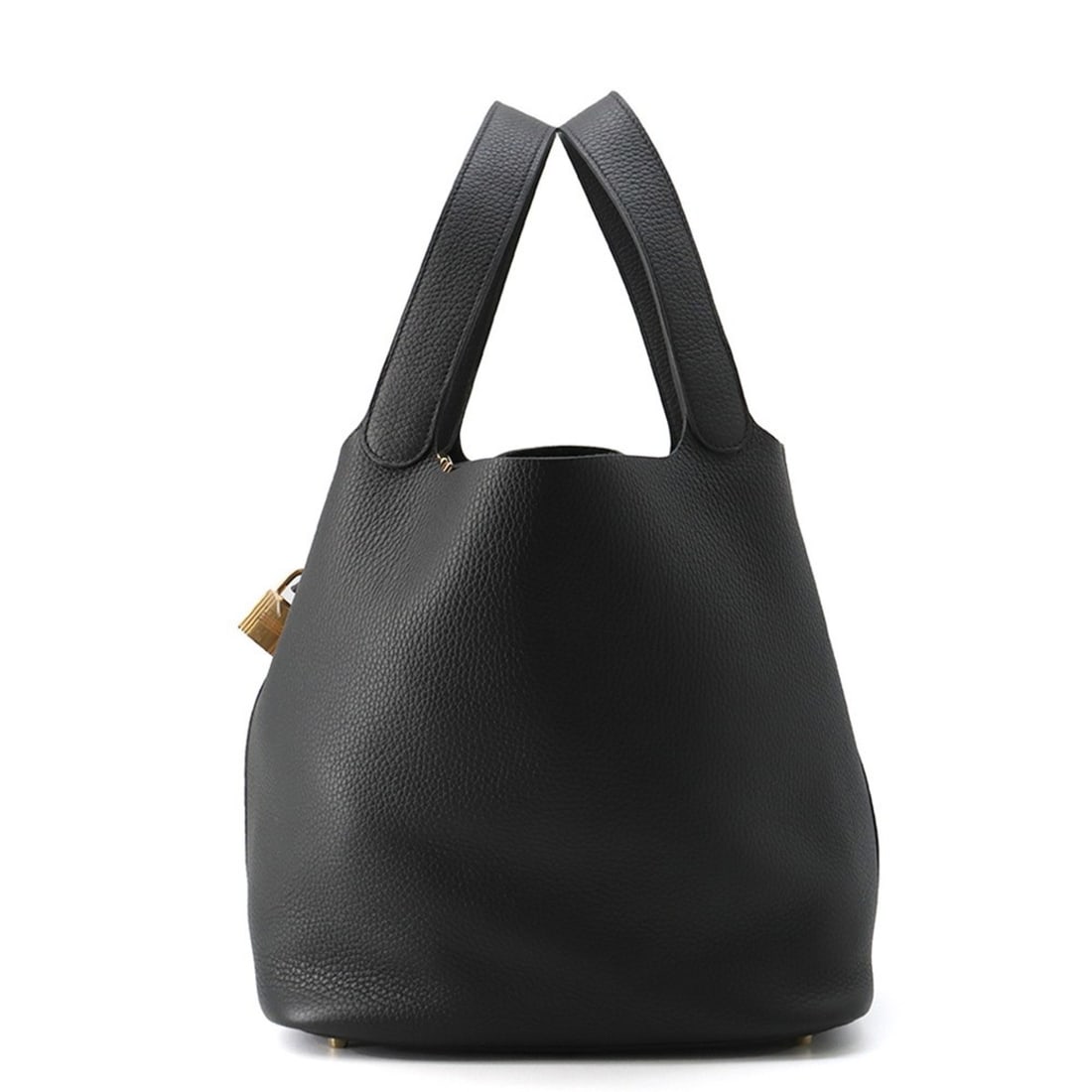 Hermes Hermès Picotin Lock GM Handbag, Black/Clemence Leather, U Stamp, Black: --- Catalog ---Category: SizeSize (HxWxD): 26cm x 26cm x 21cm / 10.23'' x 10.23'' x 8.26''Category: DesignType: HandbagColor: BlackGender: WomenMaterial: Taurillon clemence leather Category: GeneralBr