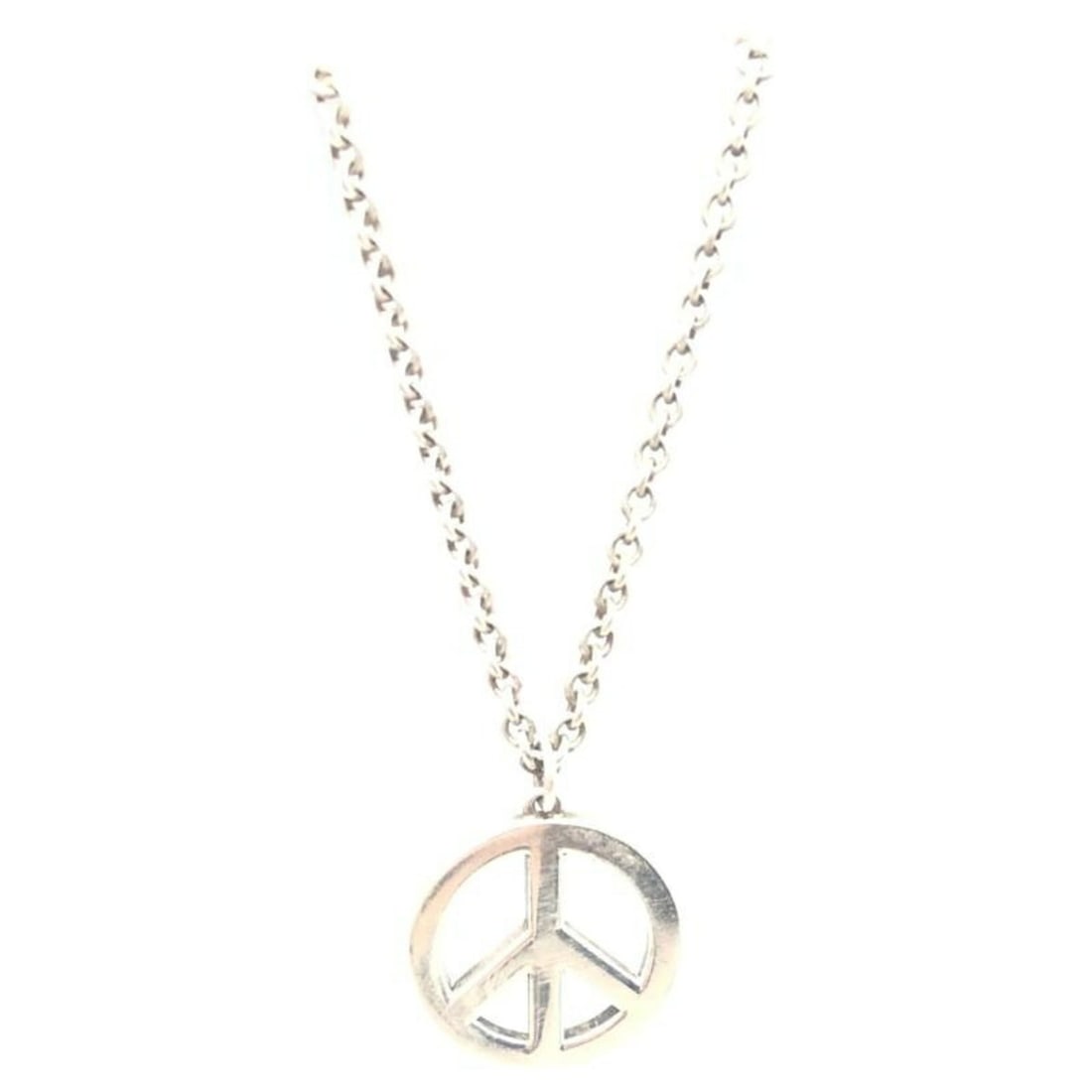 Tiffany & Co. Peace Mark Necklace 40cm: --- Catalog ---Category: SizePendant Size: 20mm x 20mm / 0.78'' x 0.78''Neck Circumference: 40 cm / 15.74''Category: DesignColor: SilverGender: WomenMaterial: SilverNecklace Type: NecklaceCategory: Ge