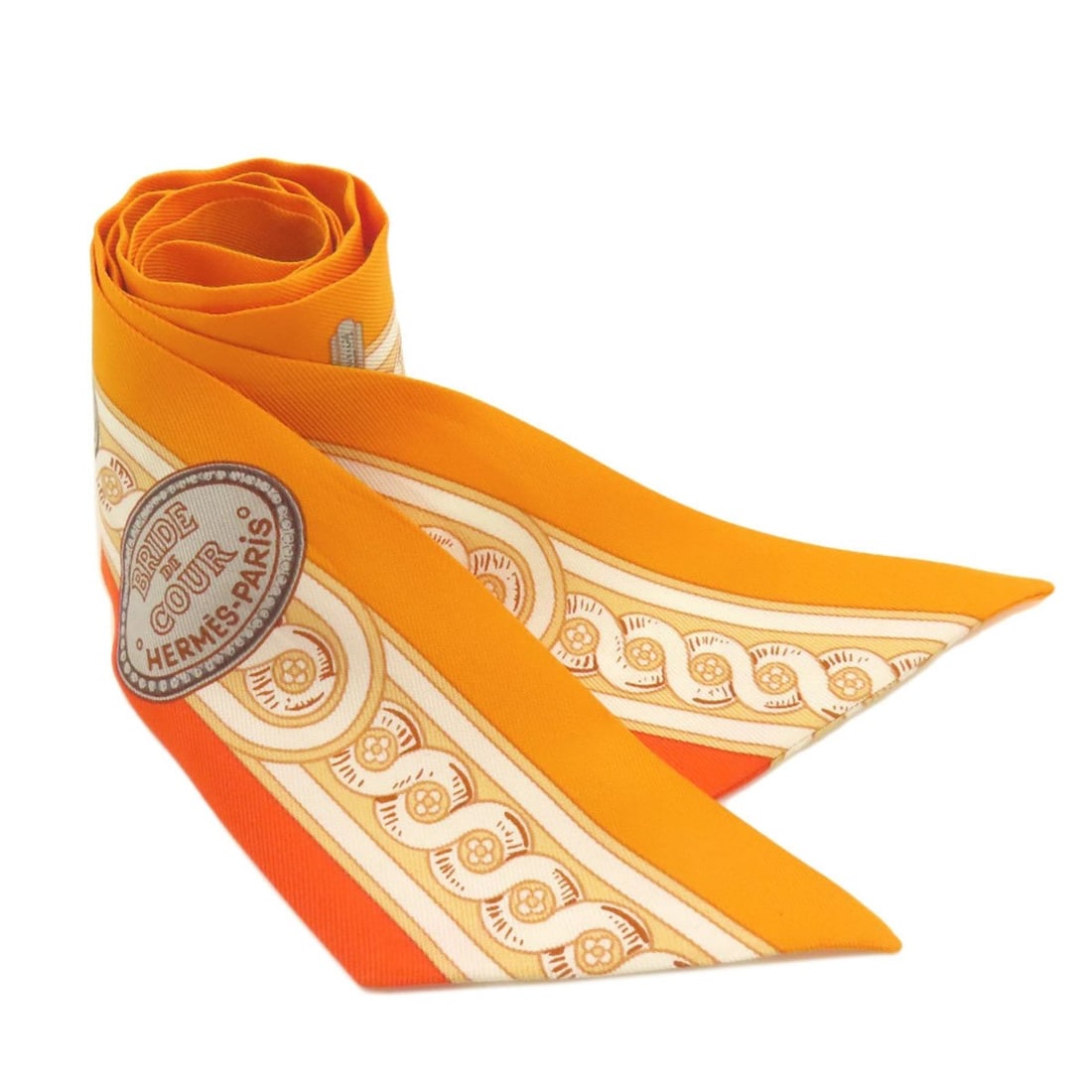 Hermes Twilly Scarf/Muffler Silk Women's HERMES: --- Catalog ---Category: SizeSize (LxW): 86.5cm x 5cm / 34.05'' x 1.96''Category: DesignType: ScarfColor: OrangeGender: WomenMaterial: Silk Category: GeneralBrand: Hermes--- Item List ---Section: Cond