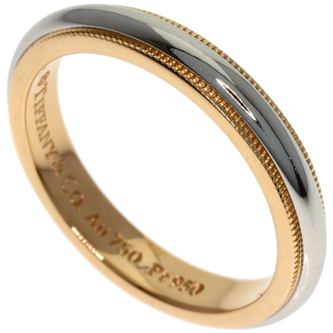 Tiffany & Co. Milgrain Ring in 18K Pink Gold/PT950 for Women: --- Catalog ---Category: SizeJP Size: 15US Size: 7.5Category: DesignType: Band ringGender: WomenMaterial: Pink gold (18K), Platinum 950Category: GeneralBrand: Tiffany--- Item List ---Section: Conditio