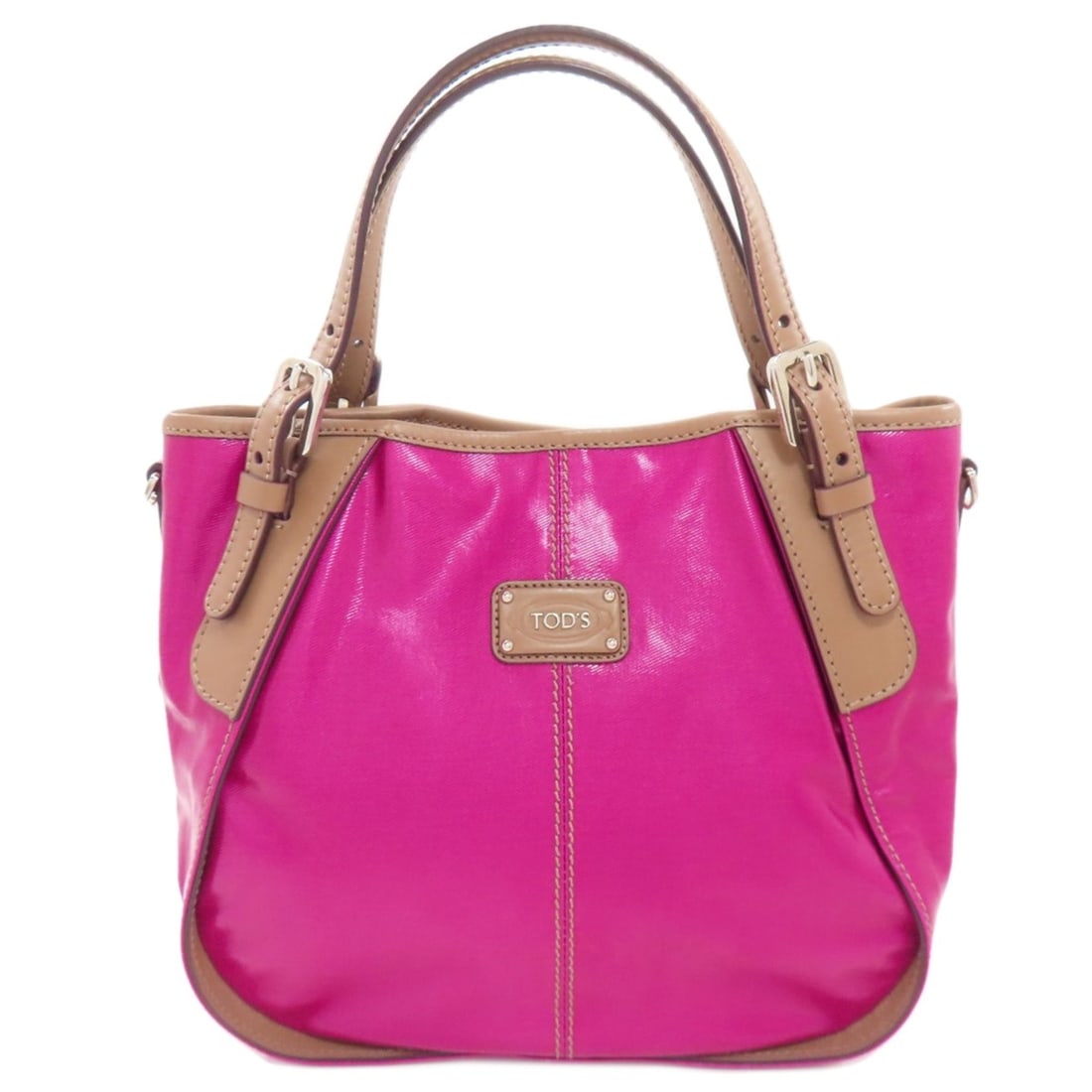 Tod's logo handbag PVC women's TODS: --- Catalog ---Category: SizeSize (HxWxD): 22cm x 20cm x 12cm / 8.66'' x 7.87'' x 4.72''Category: DesignType: HandbagColor: PurpleGender: WomenMaterial: PVC Category: GeneralBrand: Tod's--- Item List