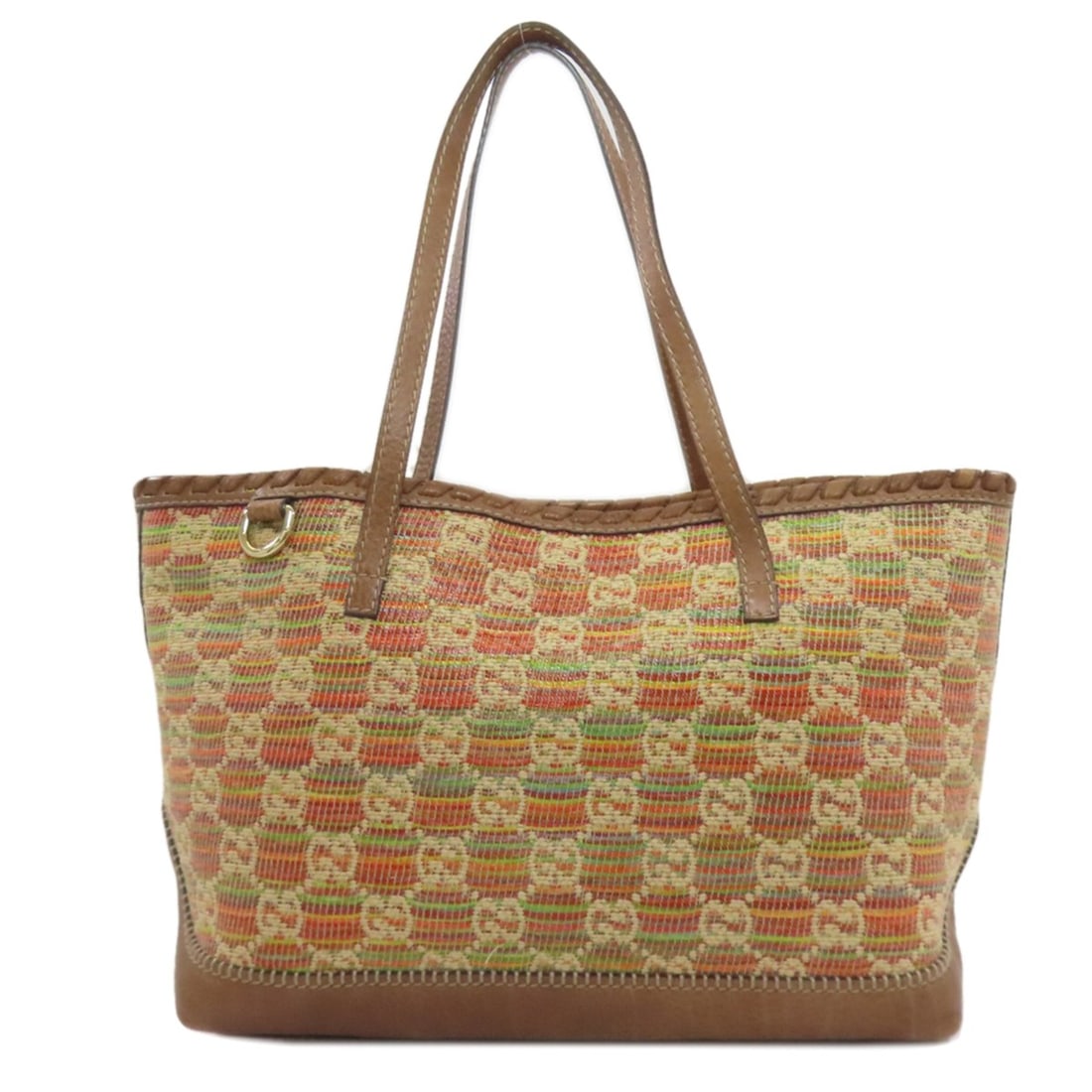 Gucci 233387 GG Tote Bag Leather/Straw Women's GUCCI (1 of 20)