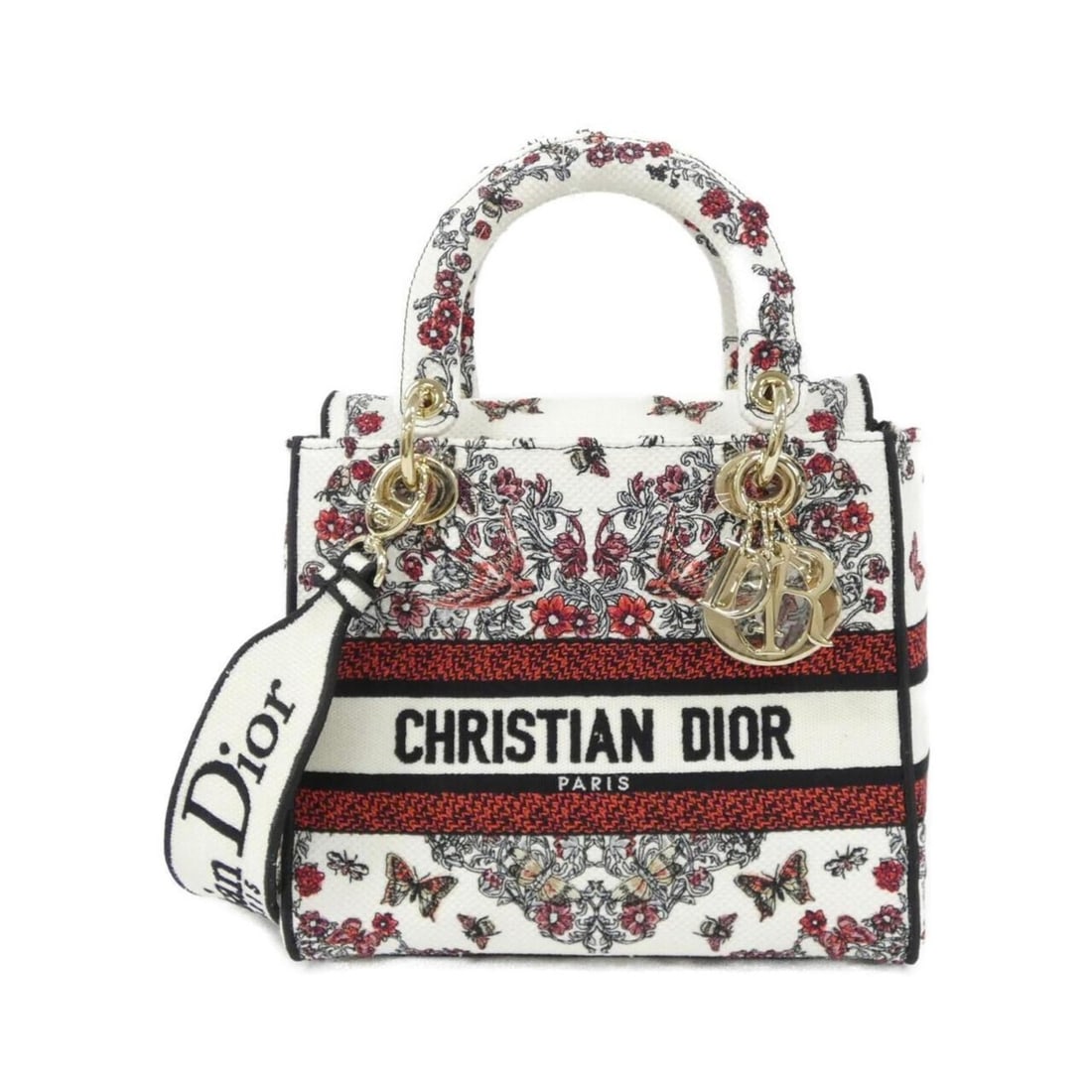 Christian Dior COEUR DES CURIOSITES Lady's D-Light Medium M0565OEEI Handbag: --- Catalog ---Category: SizeSize (HxWxD): 20cm x 24cm x 12cm / 7.87'' x 9.44'' x 4.72''Category: DesignType: HandbagColor: Red color, WhiteGender: WomenMaterial: Canvas Hardware Color: GoldCategory: