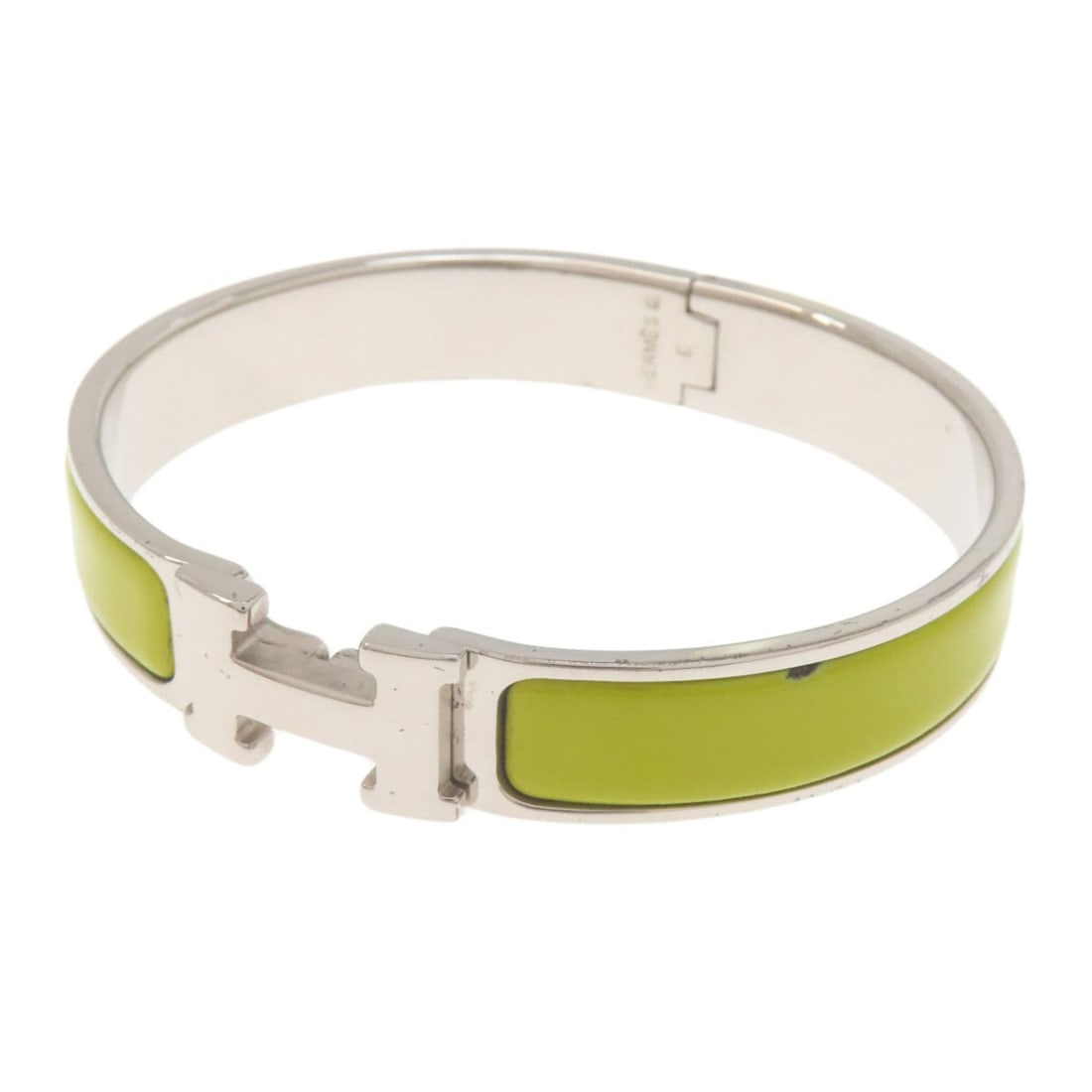 Hermes Click-Clack PM Bracelet, Metal, Women's, HERMES: --- Catalog ---Category: SizeLength: 17.5cm / 6.88''Category: DesignType: Charm braceletColor: Black, Green, YellowGender: WomenMaterial: MetalCategory: GeneralBrand: Hermes--- Item List ---Section: C