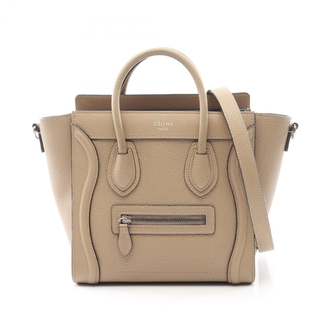 Celine Luggage Nano Shopper Handbag, Leather, Women's, Beige: --- Catalog ---Category: SizeSize (HxWxD): 20cm x 20cm x 9cm / 7.87'' x 7.87'' x 3.54''Category: DesignType: HandbagColor: BeigeGender: WomenMaterial: Leather Category: GeneralBrand: Celine--- Item Li