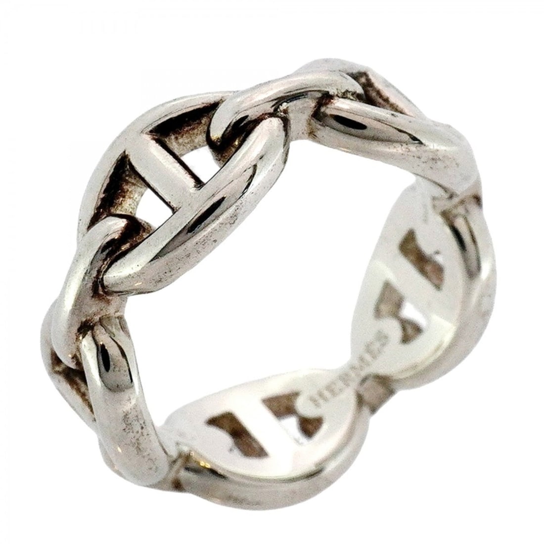 Hermes Ancienne Chaine d'Ancre Ring, Silver 925, #49, Women's: --- Catalog ---Category: SizeUS Size: 5Brand Size: 49Category: DesignType: Band ringGender: WomenMaterial: Silver 925Category: GeneralBrand: Hermes--- Item List ---Section: ConditionRanking: Rank AB U