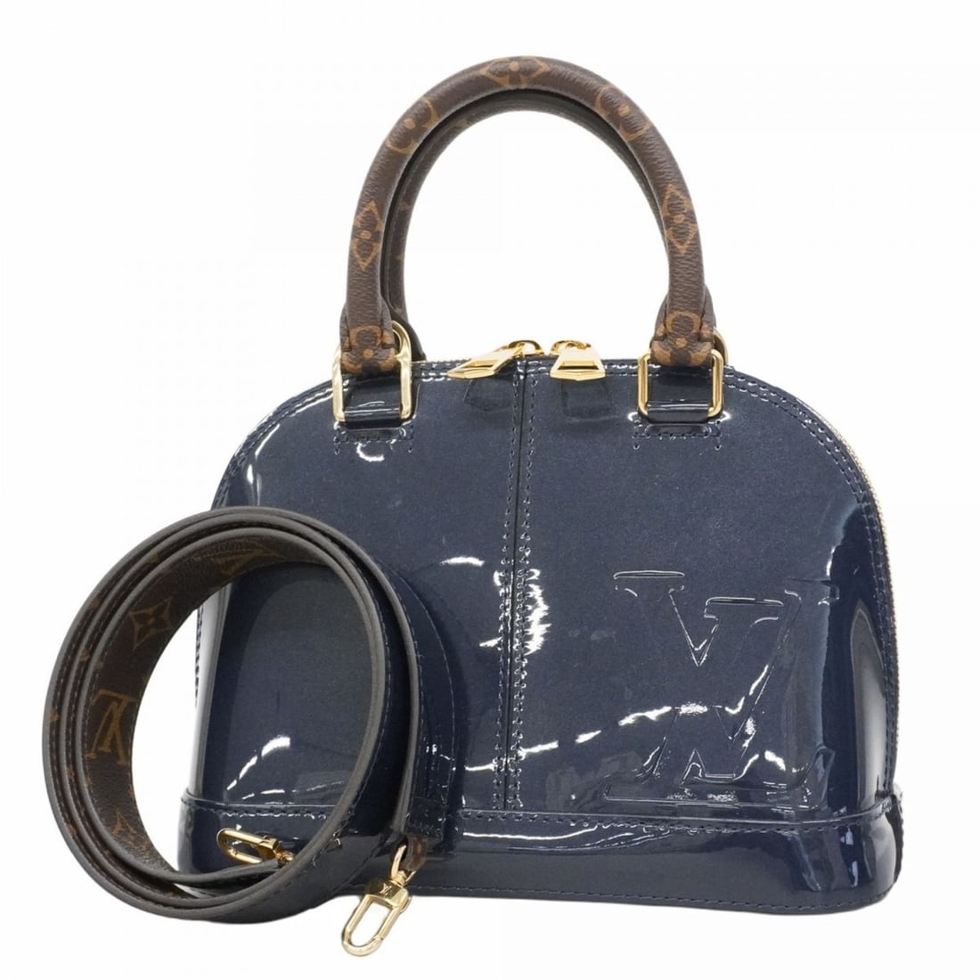 Louis Vuitton Vernis Alma BB Handbag M54705 Marine 2-Way Bag for Women: --- Catalog ---Category: SizeSize (HxWxD): 17.5cm x 23.5cm x 11.5cm / 6.88'' x 9.25'' x 4.52''Category: DesignType: HandbagGender: WomenCategory: GeneralMPN: M54705Brand: Louis Vuitton--- Item List --