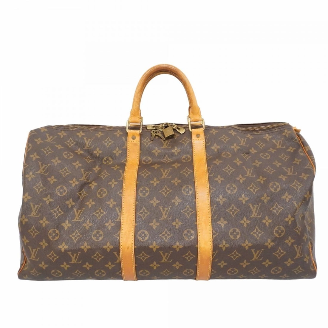 Louis Vuitton Monogram Keepall 55 Boston Bag M41424 Brown Men's and Women's (1 of 17)