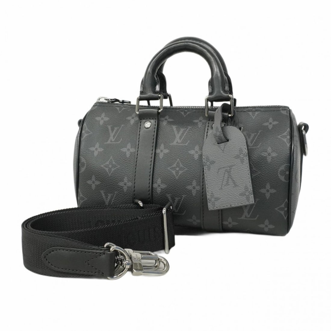 Louis Vuitton Monogram Eclipse Keepall Bandouliere 25 M46271 Black Men's Two-Way Bag P1979106 (1 of 10)