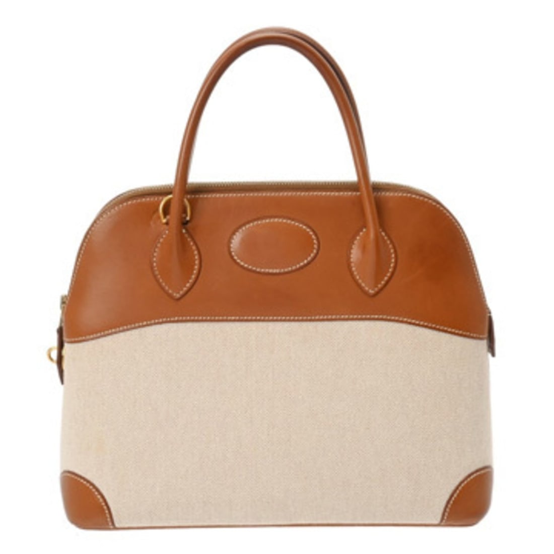 HERMES Bolide 31 2-Way Noisette Handbag, B Stamp (circa 1998), Toile H Leather, Vau Barenia Women's, (1 of 11)