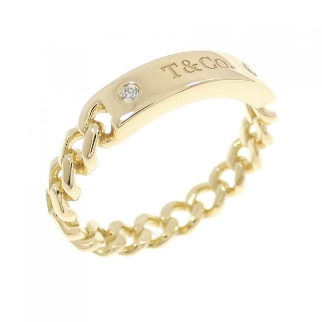 Tiffany Micro Link Ring: --- Catalog ---Category: SizeWidth: 3.7mm / 0.15''Weight: 2.9g / 0.1oz.JP Size: 9US Size: 5Category: DesignType: Band ringStone: DiamondGender: WomenMaterial: Yellow gold (18K)Category: GeneralBrand: