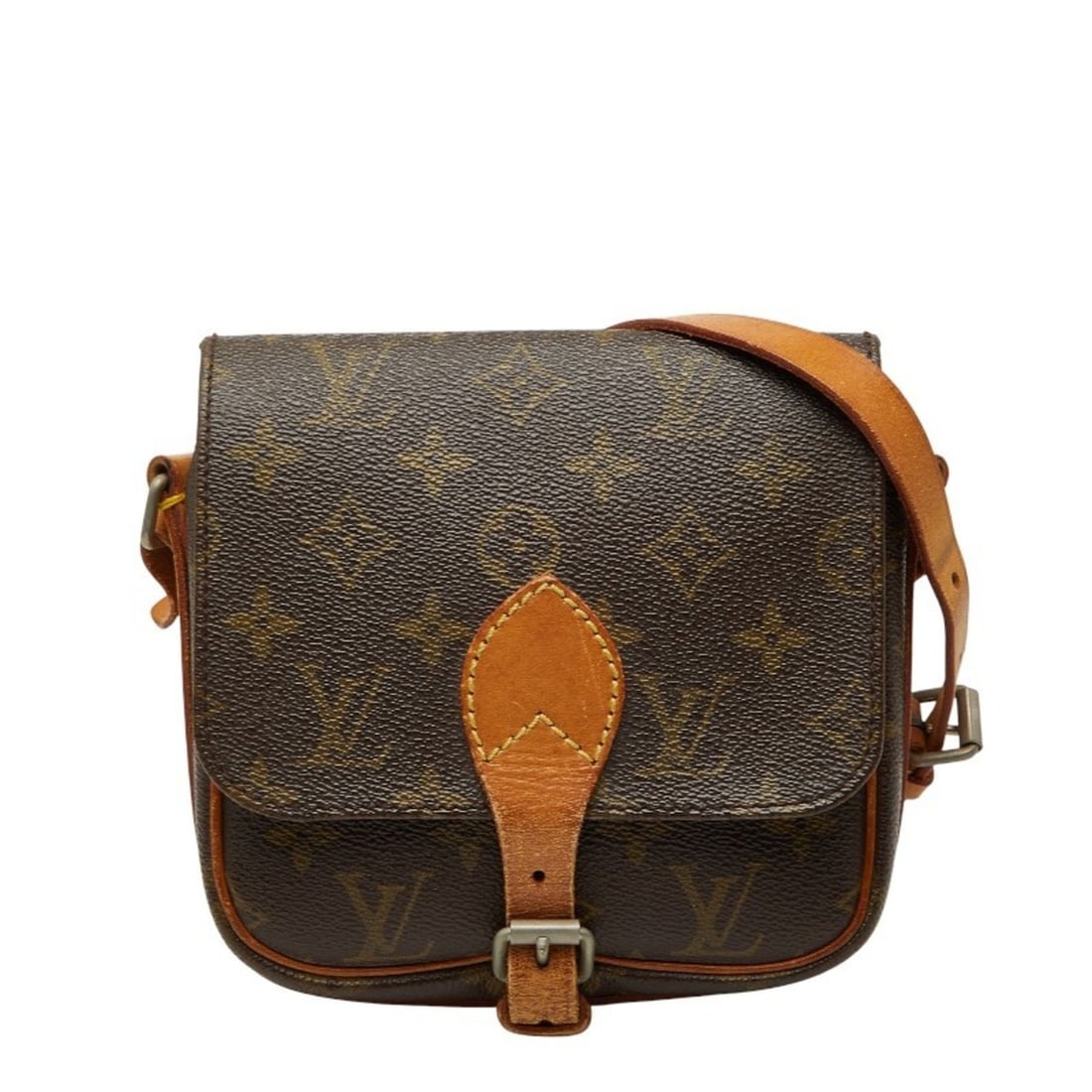 Louis Vuitton Monogram Mini Cartouchiere Crossbody Shoulder Bag M51254 Brown Leather Women's LOUIS (1 of 12)