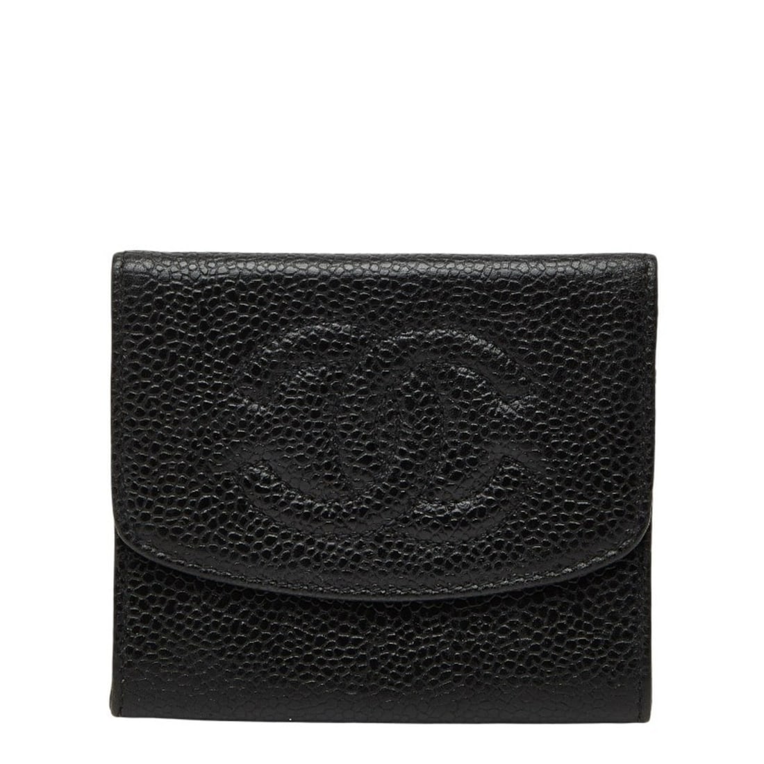 CHANEL Coco Mark Wallet/Coin Purse Black Caviar Leather Women's: --- Catalog ---Category: SizeSize (HxWxD): 8.5cm x 9.5cm x 1cm / 3.34'' x 3.74'' x 0.39''Category: DesignType: Coin purse/coin caseColor: BlackGender: WomenMaterial: Grained Calfskin Category: General
