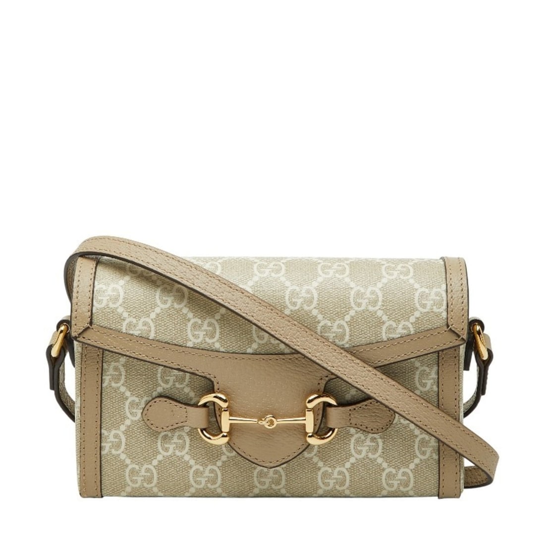 Gucci GG Supreme Horsebit 1955 Mini Shoulder Bag 699296 Beige White Leather Women's GUCCI: --- Catalog ---Category: SizeSize (HxWxD): 12cm x 18cm x 4.5cm / 4.72'' x 7.08'' x 1.77''Category: DesignType: Shoulder bagColor: Beige, WhiteGender: WomenMaterial: PVC , Leather Category: GeneralMPN: