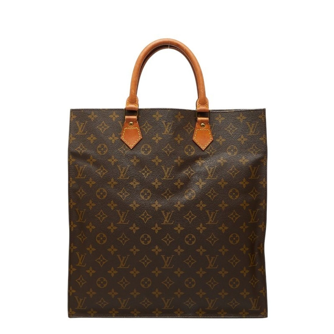 Louis Vuitton Monogram Sac Plat Handbag Tote Bag M51140 Brown Leather Women's LOUIS VUITTON (1 of 14)