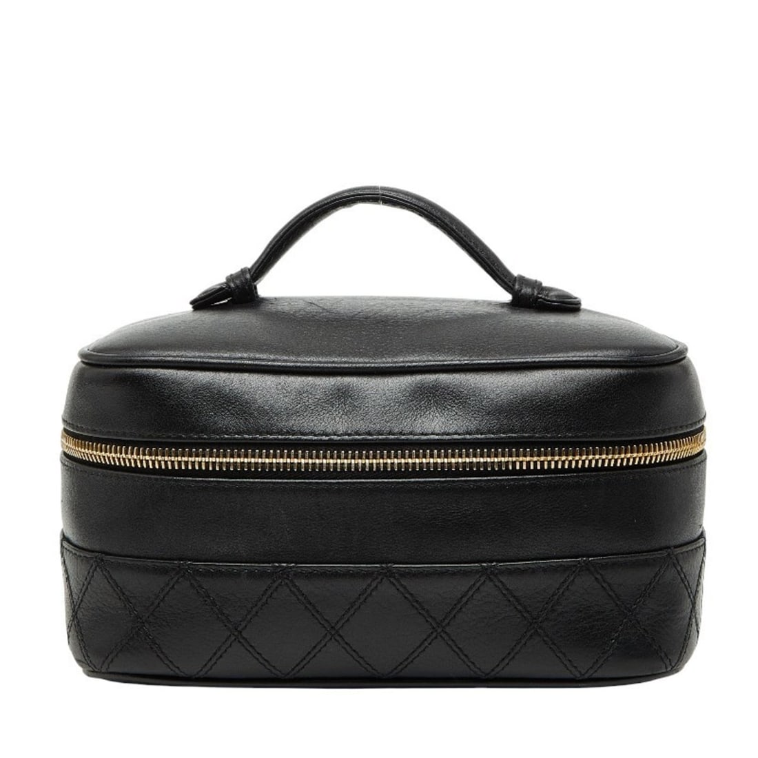 CHANEL Bicolor Vanity Bag Handbag Black Lambskin Women's: --- Catalog ---Category: SizeSize (HxWxD): 10cm x 19cm x 13.5cm / 3.93'' x 7.48'' x 5.31''Category: DesignType: Handbag, Vanity bagColor: BlackGender: WomenMaterial: Leather Leather/Fur Type: Lambskin