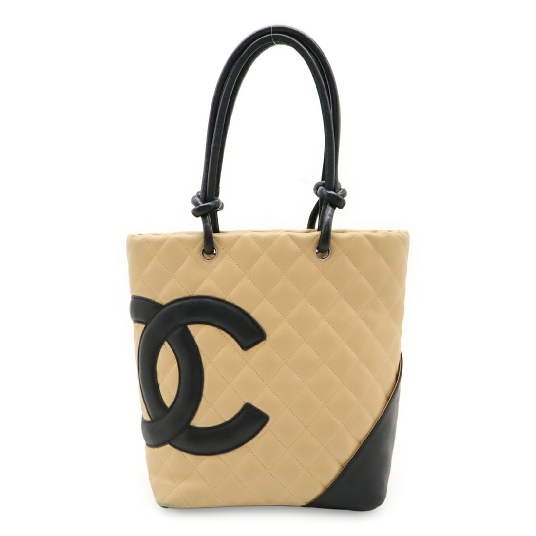 CHANEL Cambon Medium Tote Shoulder Bag with Coco Mark, Two-Tone Soft Calfskin, Beige, and Black,: --- Catalog ---Category: SizeSize (HxWxD): 24.5cm x 11.5cm / 9.64'' x 4.52''Category: DesignType: Shoulder bag, Tote bagColor: Beige, BlackGender: WomenMaterial: Cambon ligne Category: GeneralBrand: C