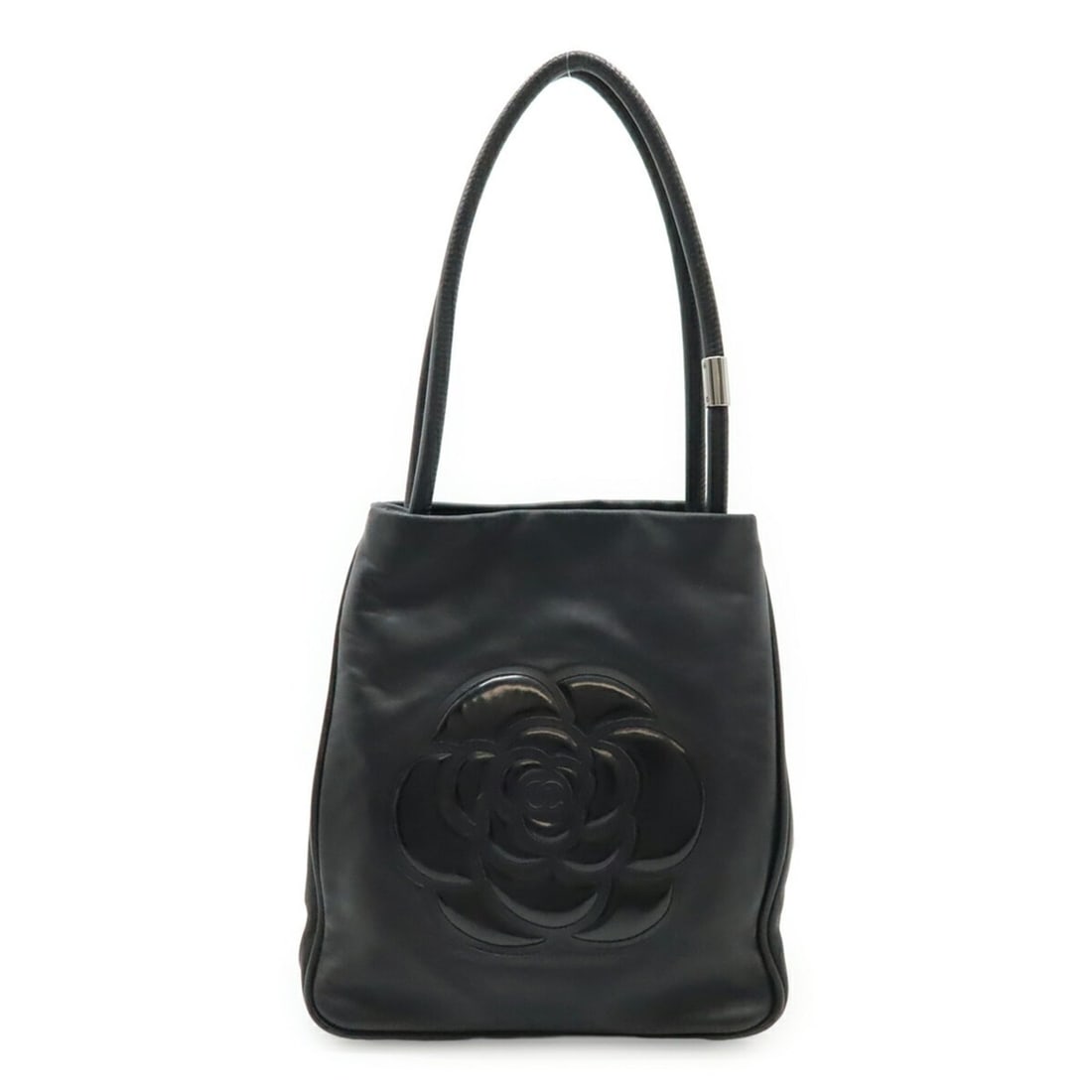 CHANEL Camellia Shoulder Bag Tote Leather Black A20856: --- Catalog ---Category: SizeSize (HxWxD): 26.5cm x 23.5cm x 12.5cm / 10.43'' x 9.25'' x 4.92''Category: DesignType: Shoulder bag, Tote bagColor: BlackGender: WomenMaterial: Leather Category: GeneralB