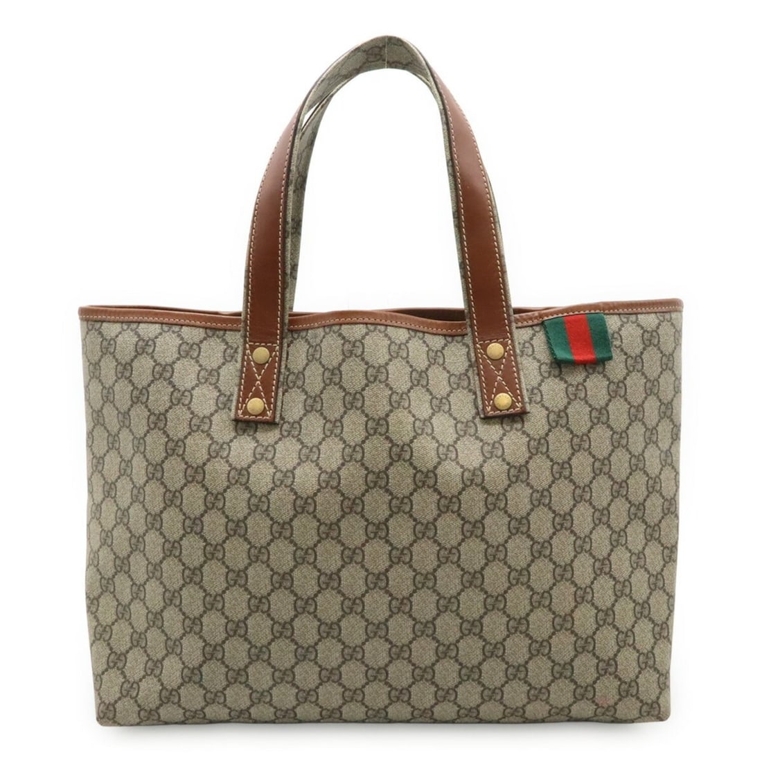 GUCCI GG Supreme Sherry Line Tote Bag Shoulder PVC Leather Beige Brown 21134 (1 of 20)