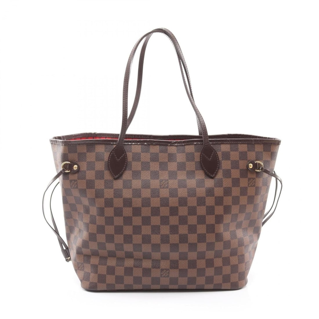 Louis Vuitton Neverfull MM Tote Bag, Coated Canvas and Leather with Damier Finish, Brown, Women's,: --- Catalog ---Category: SizeSize (HxWxD): 29cm x 32cm x 15cm / 11.41'' x 12.59'' x 5.9''Category: DesignType: Tote bagColor: Brown, EbeneGender: WomenMaterial: Coated canvas , Leather Category: Gener