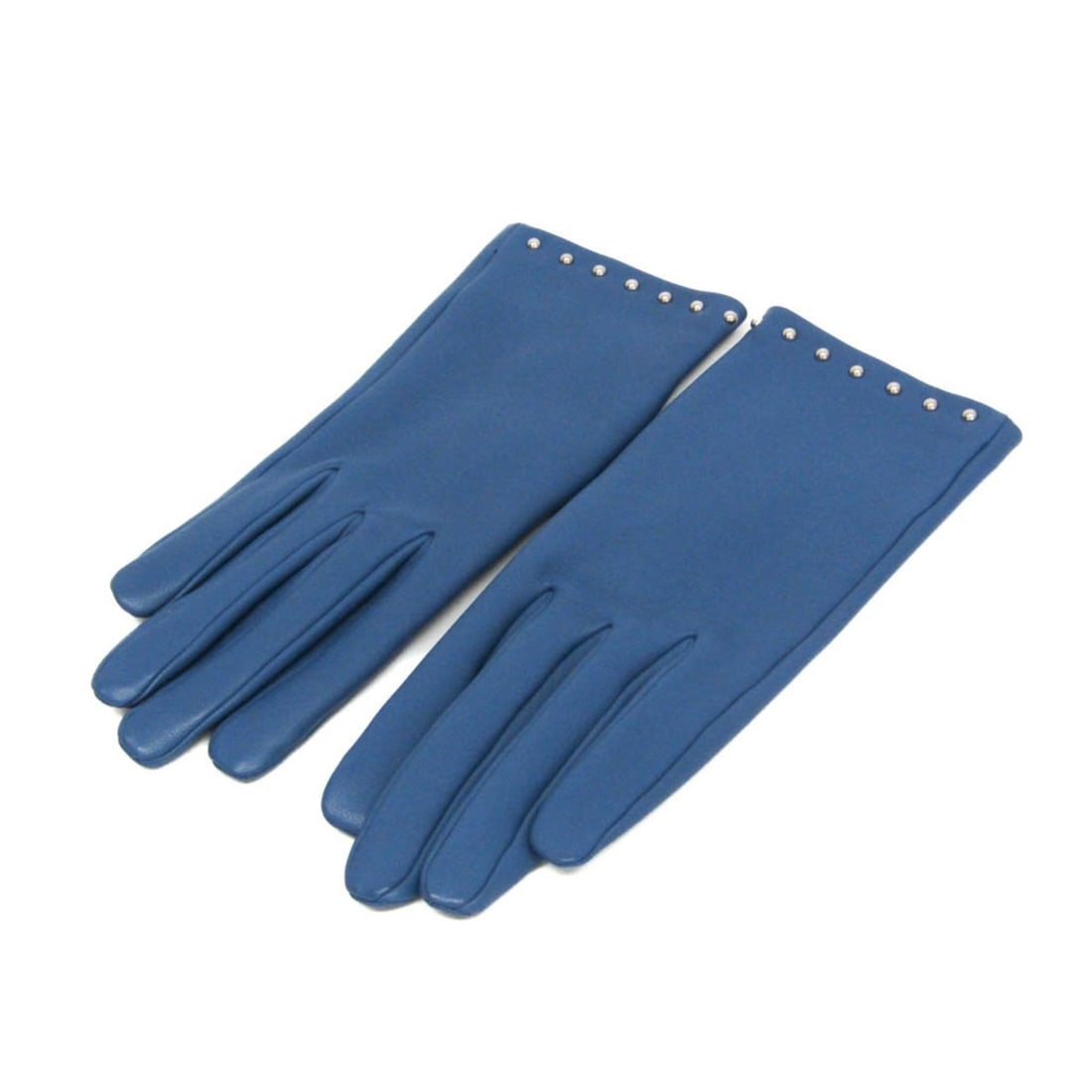 Hermes 162004G R2065 Women's Warm Gloves Blue Agate Leather (1 of 9)
