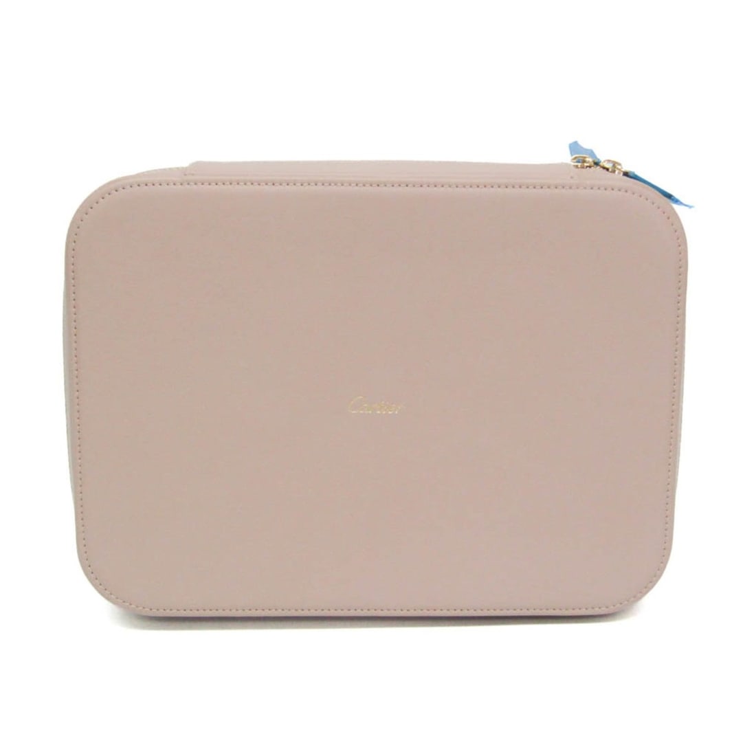 Cartier Zip-around Jewelry Case Jewelry Chest Pink Beige Leather: --- Catalog ---Category: SizeSize (HxWxD): 5.5cm x 24cm x 17.5cm / 2.16'' x 9.44'' x 6.88''Category: DesignType: Jewelry chestColor: Pink beigeClosure: ZipperMaterial: LeatherHolder Type: Ring holder