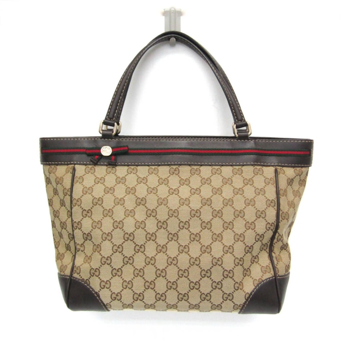 Gucci GG Canvas Mayfair Ribbon 257061 Women's GG Canvas,Leather Tote Bag Beige,Brown: --- Catalog ---Category: SizeHandle Drop: 15.00cm / 5.91''Size (HxWxD): 25cm x 29cm x 13cm / 9.84'' x 11.41'' x 5.11''Handle Length: 42cm / 16.53''Category: DesignType: Tote bagColor: Beige, BrownGend