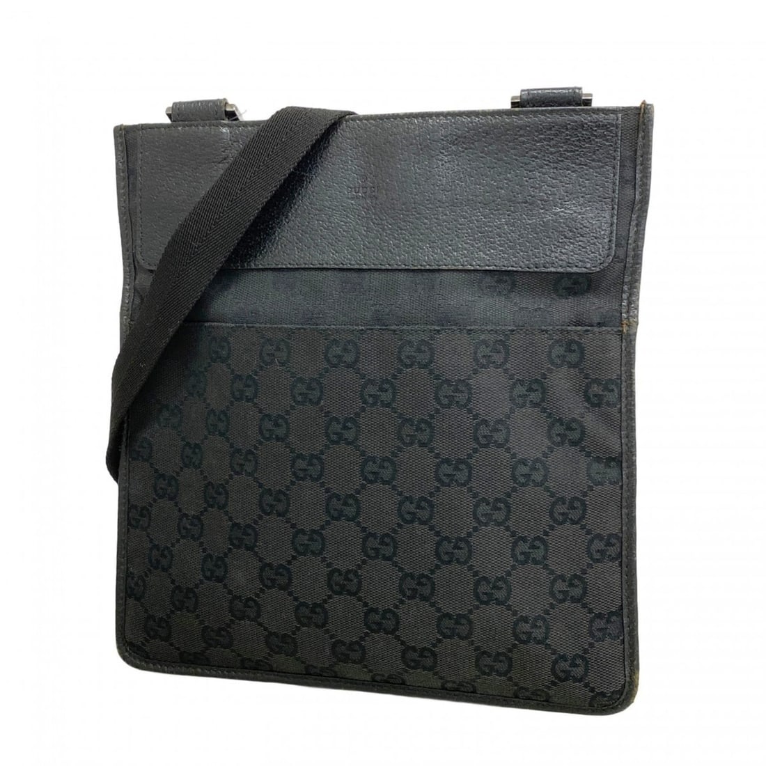 Gucci GG Canvas Shoulder Bag 27639 Black Women's (1 of 10)