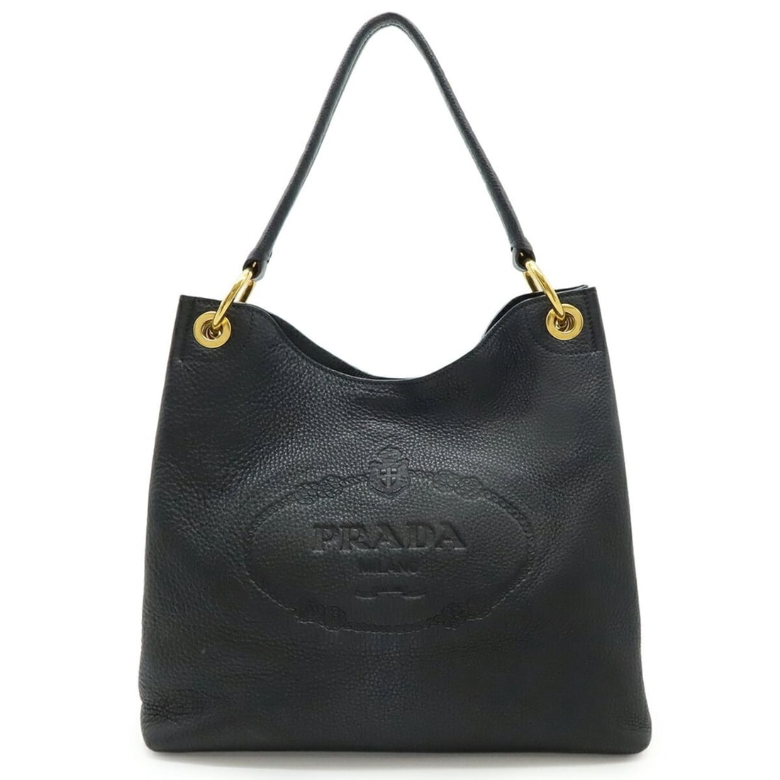 PRADA Prada Shoulder Bag Leather NERO Black 1BC051 (1 of 11)