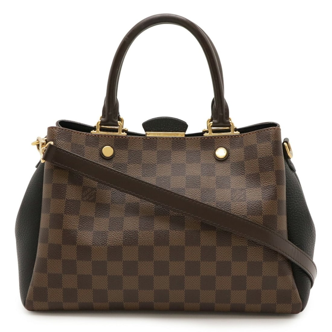 LOUIS VUITTON Damier Brittany Handbag, Tote Bag, Shoulder Leather, Noir, Black, N41673: --- Catalog ---Category: SizeSize (HxWxD): 21cm x 30cm x 13.5cm / 8.26'' x 11.81'' x 5.31''Category: DesignType: Handbag, Shoulder bag, Tote bagColor: NoirGender: Women,MenMaterial: Damier Canvas , Le