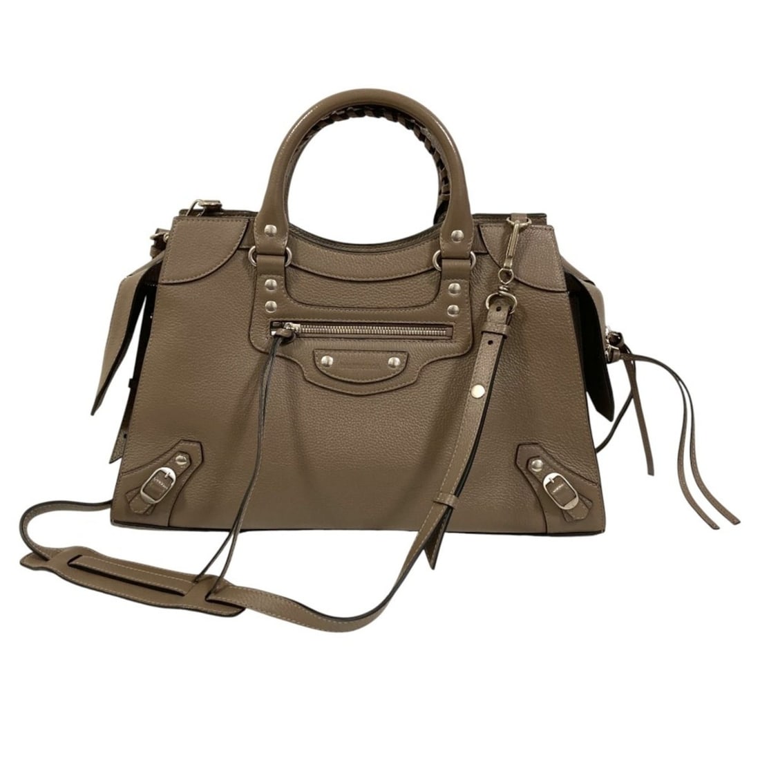 BALENCIAGA Neo Classic City 2-way handbag/shoulder bag 654907 Brown Women's: --- Catalog ---Category: SizeSize (HxWxD): 25cm x 38cm x 15.5cm / 9.84'' x 14.96'' x 6.1''Strap Length: 90cm - 108cm / 35.43'' - 42.51''Handle Length: 31.5cm / 12.4''Category: DesignType: Handbag, Sho