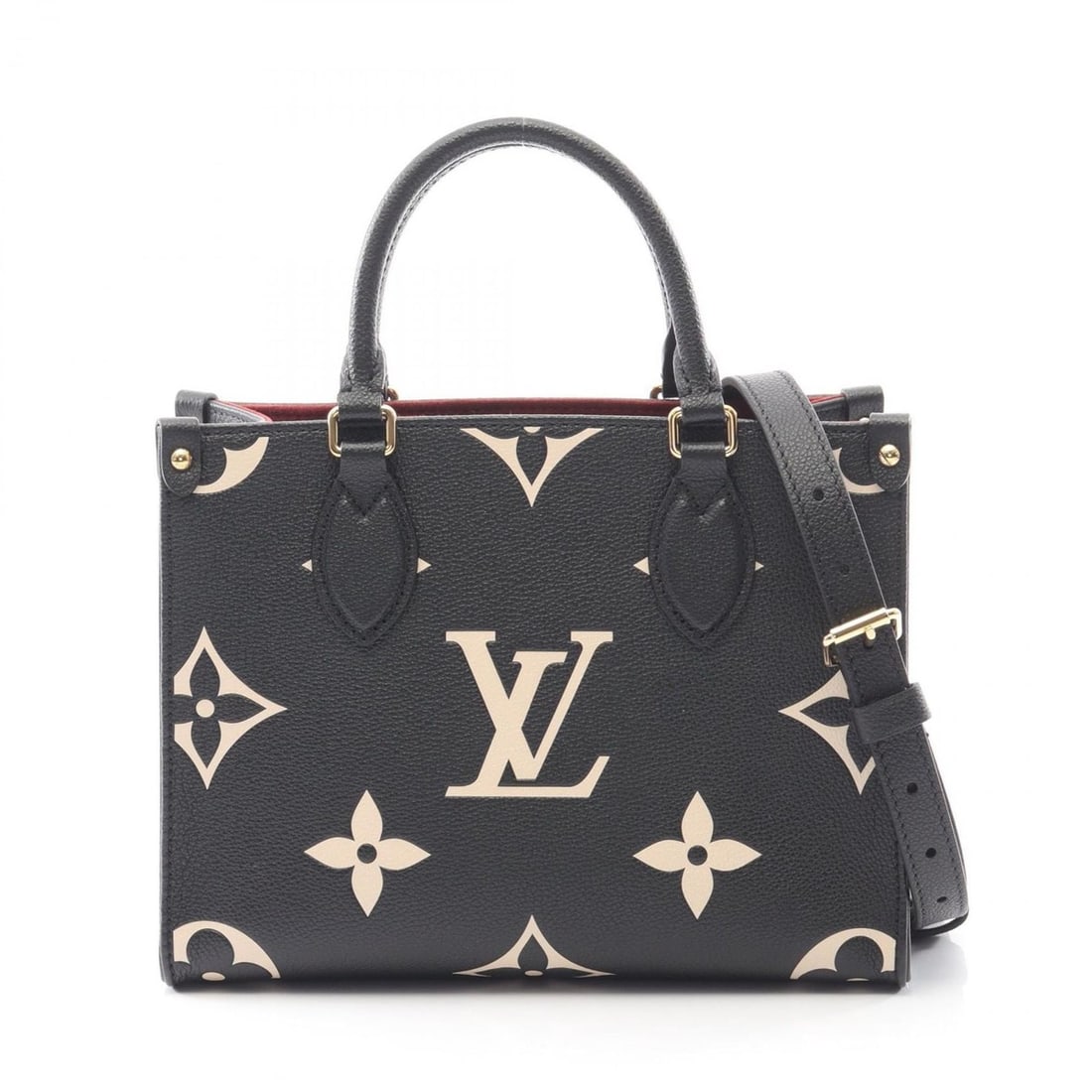 Louis Vuitton On the Go PM Two-Tone Handbag in Monogram Empreinte Leather, Black and Beige, M45659 (1 of 15)