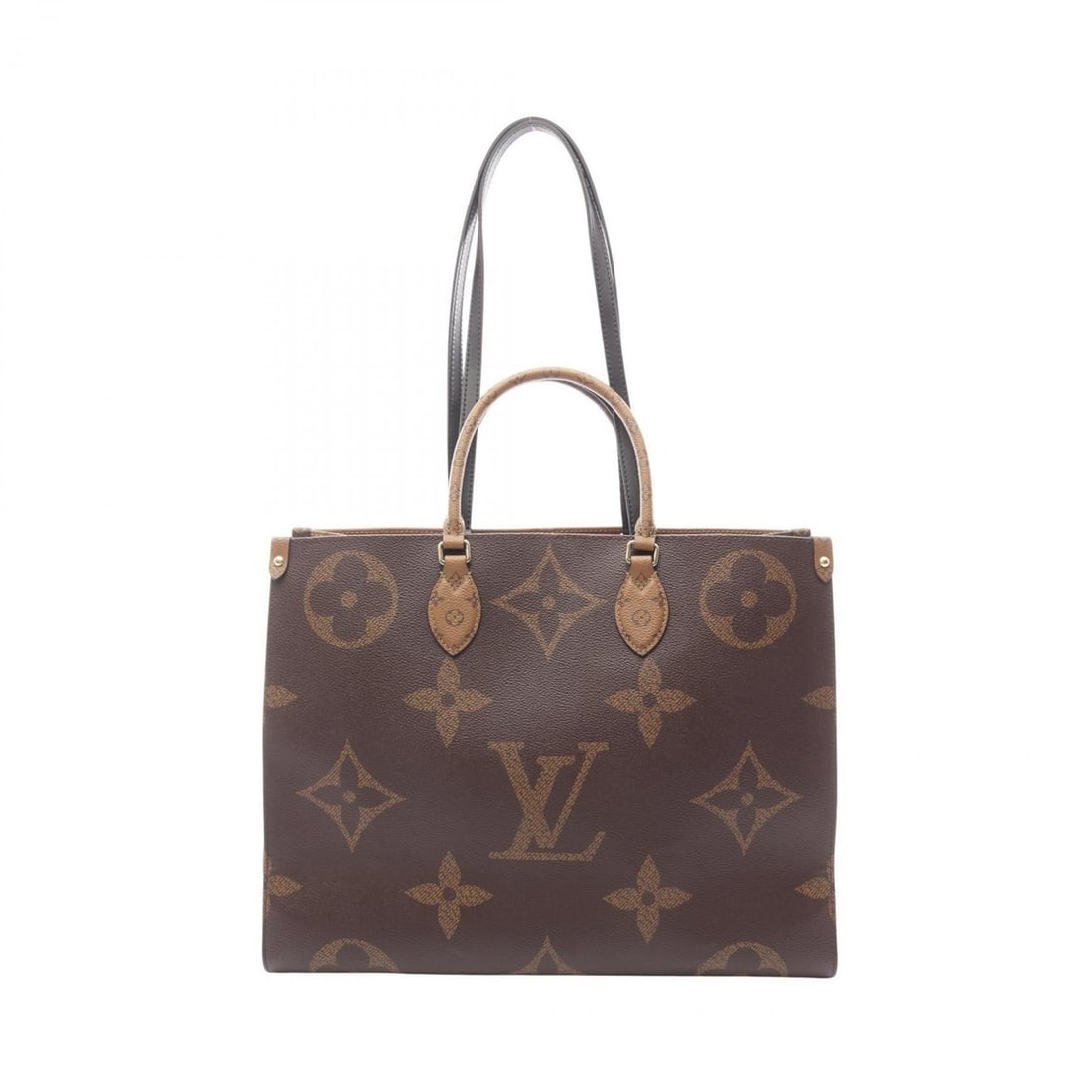 Louis Vuitton On the Go GM Shoulder Bag in Coated Canvas and Leather with Monogram Giant Reverse: --- Catalog ---Category: SizeSize (HxWxD): 32cm x 41.5cm x 17cm / 12.59'' x 16.33'' x 6.69''Category: DesignType: Shoulder bagColor: BrownGender: WomenMaterial: Coated canvas , PVC , Monogram Reverse