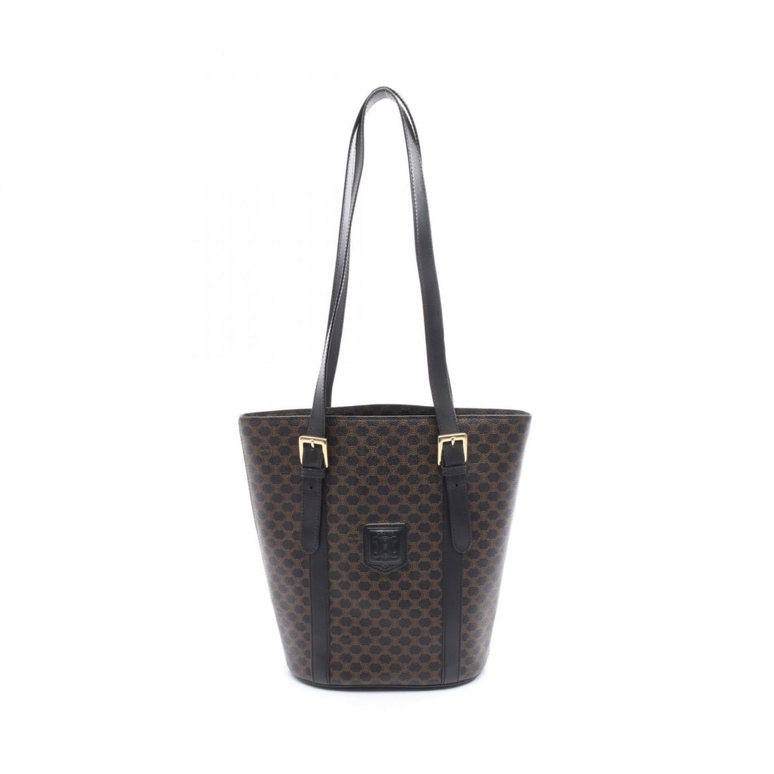 Celine Macadam Tote Bag, Coated Canvas and Leather, Women's, Black Brown: --- Catalog ---Category: SizeSize (HxWxD): 27cm x 21cm x 12.5cm / 10.62'' x 8.26'' x 4.92''Category: DesignType: Tote bagColor: Black, BrownGender: WomenMaterial: Coated canvas , PVC , Leather Categor