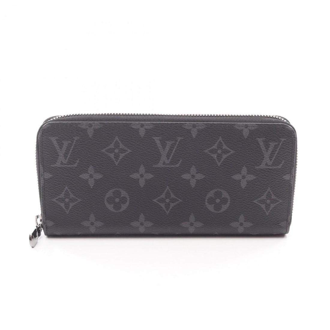Louis Vuitton Zippy Wallet, Horizontal Round Long Monogram Eclipse, Men's, Black, M11611 (1 of 11)