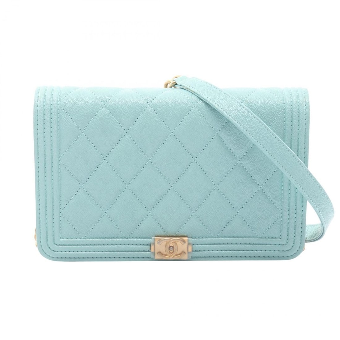 CHANEL Boy Chanel Matelasse Shoulder Bag in Grained Calfskin Leather, Women's, Blue, AP1117: --- Catalog ---Category: SizeSize (HxWxD): 12cm x 19cm x 4cm / 4.72'' x 7.48'' x 1.57''Category: DesignType: Shoulder bagColor: Blue, Light blue greenGender: WomenMaterial: Leather Leather/Fur Type: G