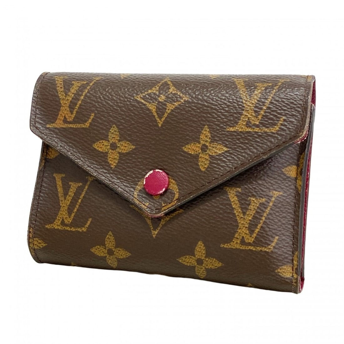 Louis Vuitton Monogram Victorine Tri-fold Wallet M41938 Brown Fuchsia Women's: --- Catalog ---Category: SizeSize (HxWxD): 9cm x 12cm x 2cm / 3.54'' x 4.72'' x 0.78''Category: DesignType: Wallet (tri-fold)Color: Brown, FuchsiaGender: WomenCategory: GeneralMPN: M41938Brand: Louis