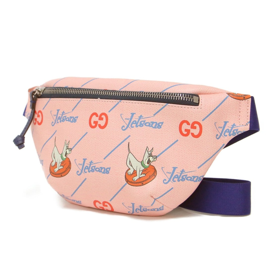 GUCCI The Jetsons Children's Body Bag/Waist Pouch with Print, Crossbody Leather, Pink and Blue,: --- Catalog ---Category: SizeSize (HxWxD): 13.5cm x 26cm x 4cm / 5.31'' x 10.23'' x 1.57''Category: DesignType: Sling bagColor: Blue, PinkGender: WomenMaterial: Leather Category: GeneralBrand: GucciCo