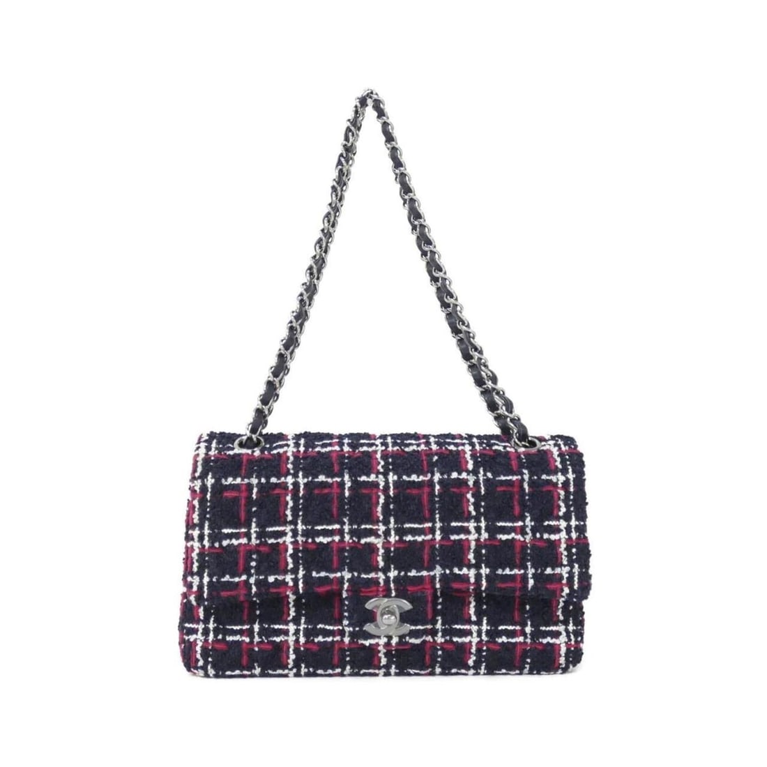 Chanel 1112 Shoulder Bag: --- Catalog ---Category: SizeSize (HxWxD): 15cm x 25cm x 6.5cm / 5.9'' x 9.84'' x 2.55''Category: DesignType: Shoulder bagColor: Navy, Red color, WhiteGender: WomenMaterial: Tweed Category: GeneralMPN