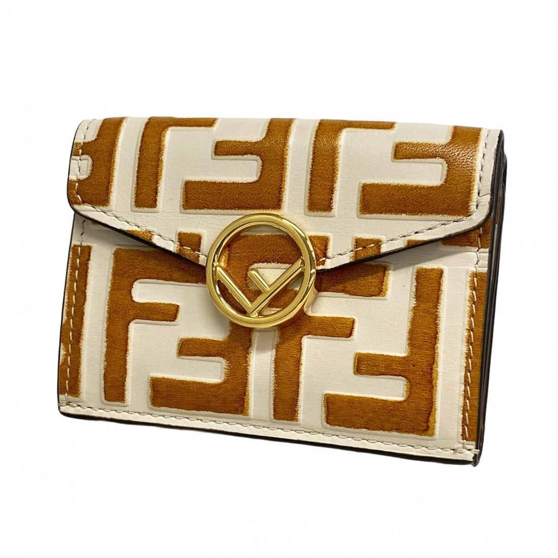 Fendi Tri-fold Wallet in Zucca Leather, Light Brown and Beige, Women's: --- Catalog ---Category: SizeSize (HxWxD): 7cm x 9.5cm x 2.5cm / 2.75'' x 3.74'' x 0.98''Category: DesignType: Wallet (tri-fold)Color: Beige, Light brownGender: WomenMaterial: Leather Category: Genera