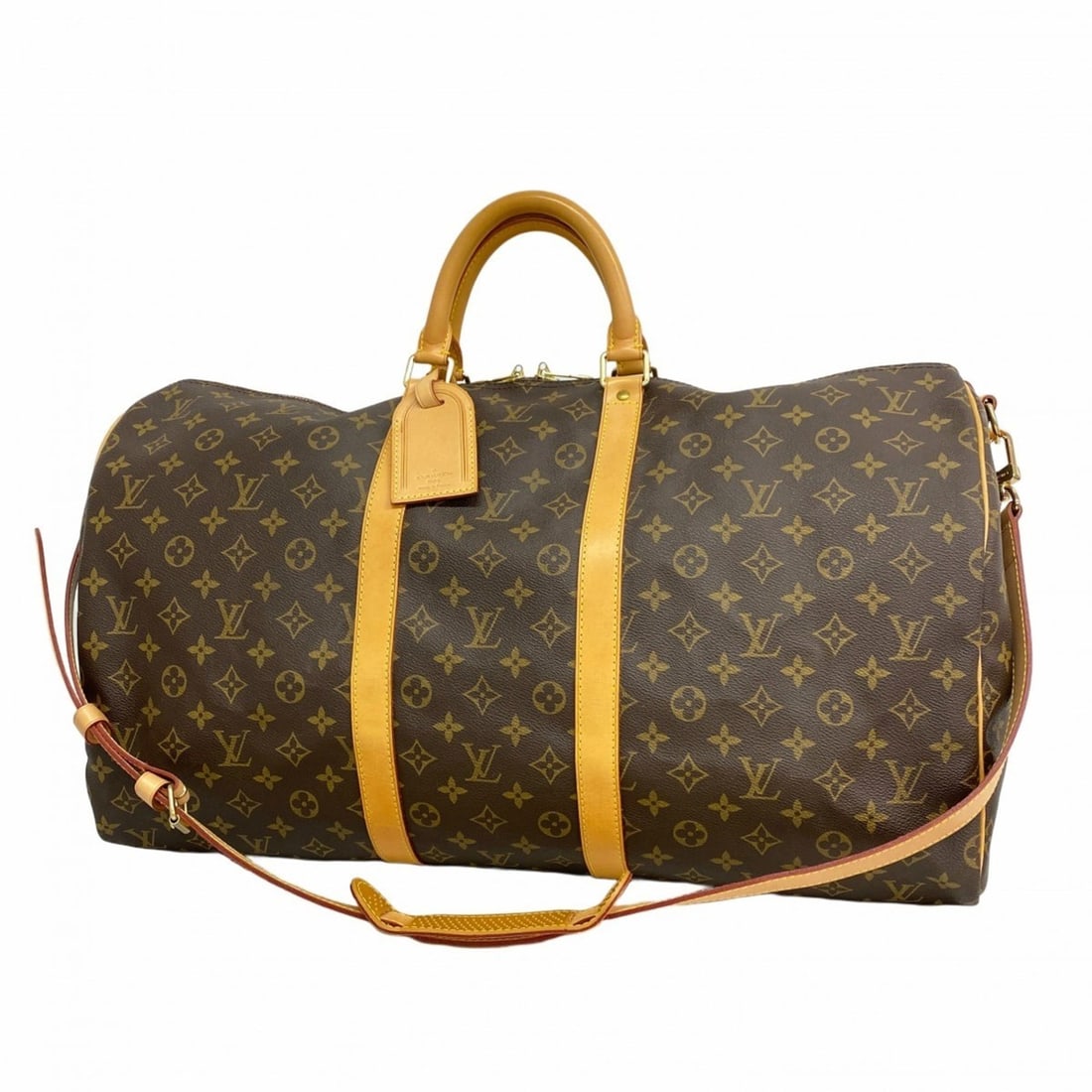 Louis Vuitton Monogram Keepall Bandouliere 55 Boston Bag M41414 Brown Men's and Women's (1 of 9)