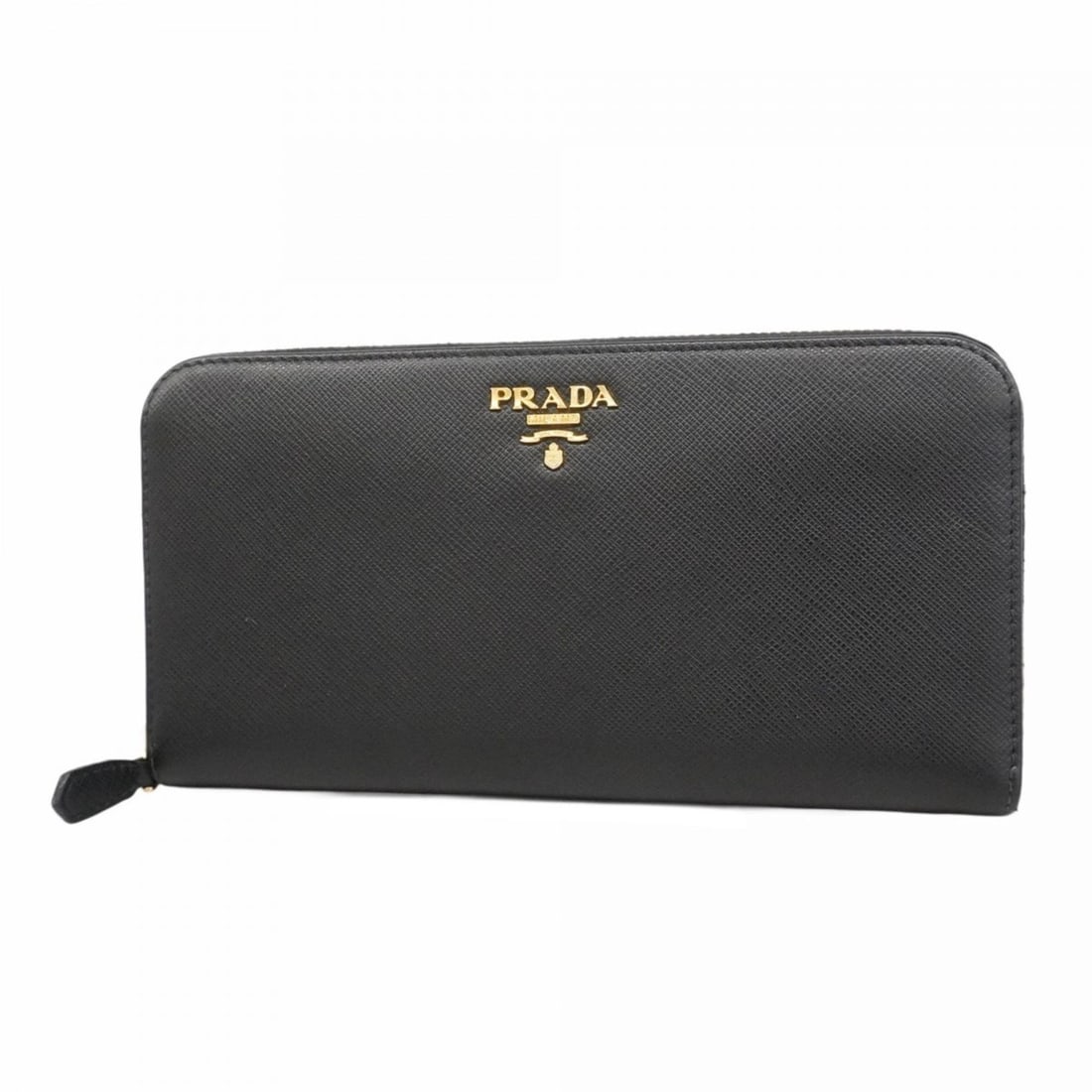 Prada Saffiano Leather Long Wallet, Black, Women's (1 of 15)