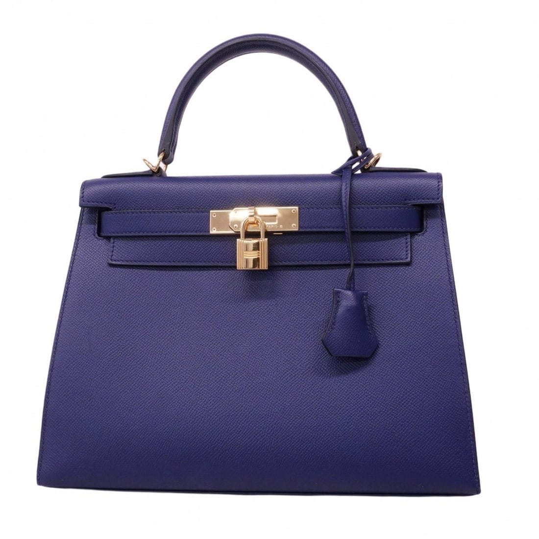 Hermes Hermès Kelly 28 handbag, Epsom leather, blue ankle, C engraved, women's: --- Catalog ---Category: SizeSize (HxWxD): 21cm x 29cm x 12cm / 8.26'' x 11.41'' x 4.72''Category: DesignType: HandbagColor: BlueGender: WomenMaterial: Epsom leather Hardware Color: GoldCategory: Gene