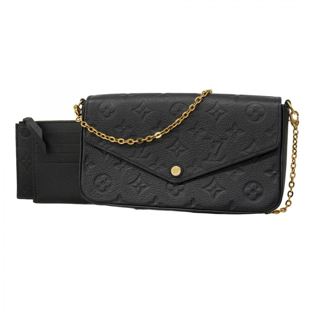 Louis Vuitton Monogram Empreinte Pochette Felicie M82477 Noir Women's Shoulder Wallet: --- Catalog ---Category: SizeSize (HxWxD): 12cm x 21cm x 3cm / 4.72'' x 8.26'' x 1.18''Category: DesignType: Chain/Shoulder walletColor: NoirGender: WomenCategory: GeneralMPN: M82477Brand: Louis Vuitt