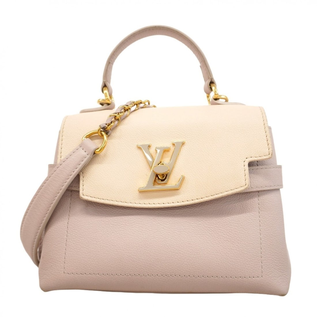 Louis Vuitton Lock Me Ever Mini Handbag, Beige, 2-Way Bag for Women: --- Catalog ---Category: SizeSize (HxWxD): 18cm x 20cm x 10cm / 7.08'' x 7.87'' x 3.93''Category: DesignType: HandbagColor: BeigeGender: WomenCategory: GeneralBrand: Louis Vuitton--- Item List ---Sect