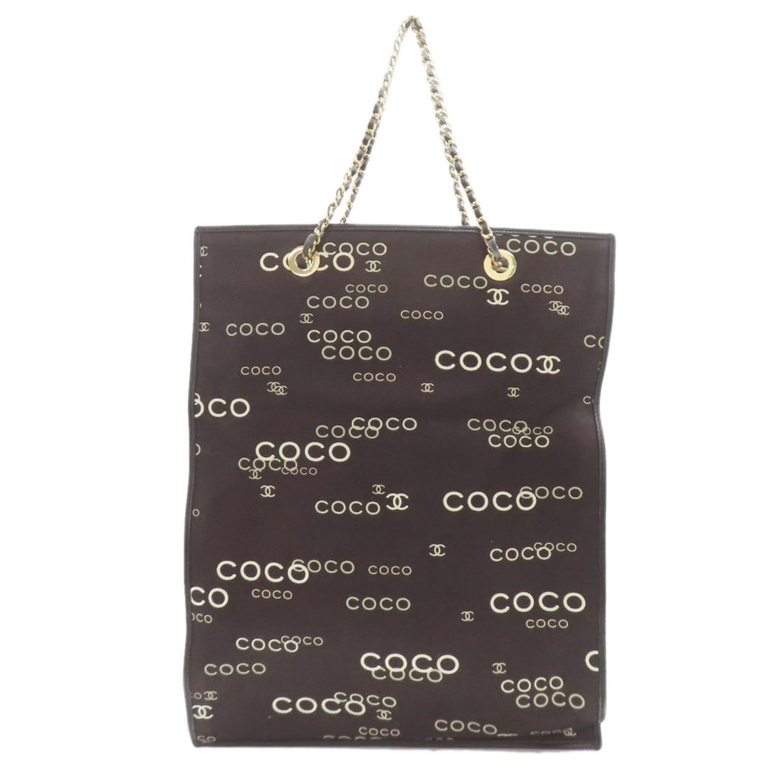 Chanel COCO Print Gold Hardware Canvas Tote Bag Women's CHANEL: --- Catalog ---Category: SizeSize (HxWxD): 37cm x 29cm x 1cm / 14.56'' x 11.41'' x 0.39''Category: DesignType: Tote bagColor: BlackGender: WomenMaterial: Canvas Category: GeneralBrand: Chanel--- Item